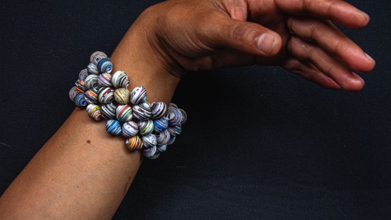 bracelet made with paper beads