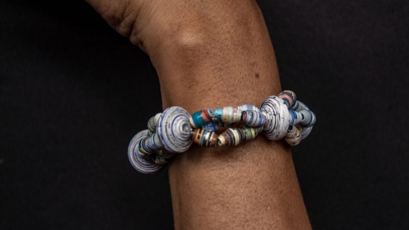 bracelet made with paper beads