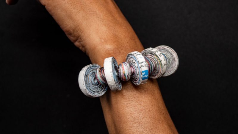 bracelet made with paper beads