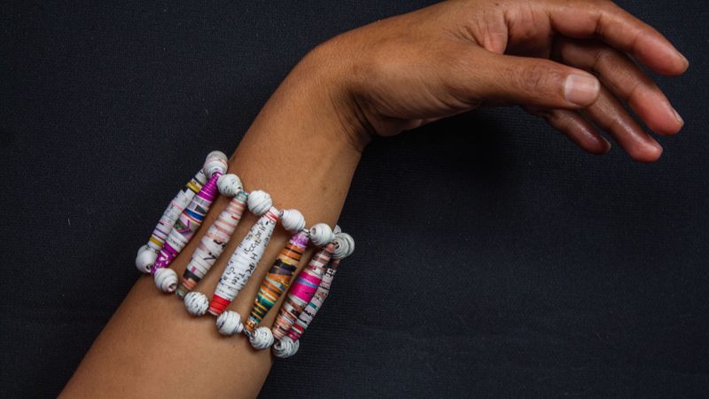 bracelet made with paper beads