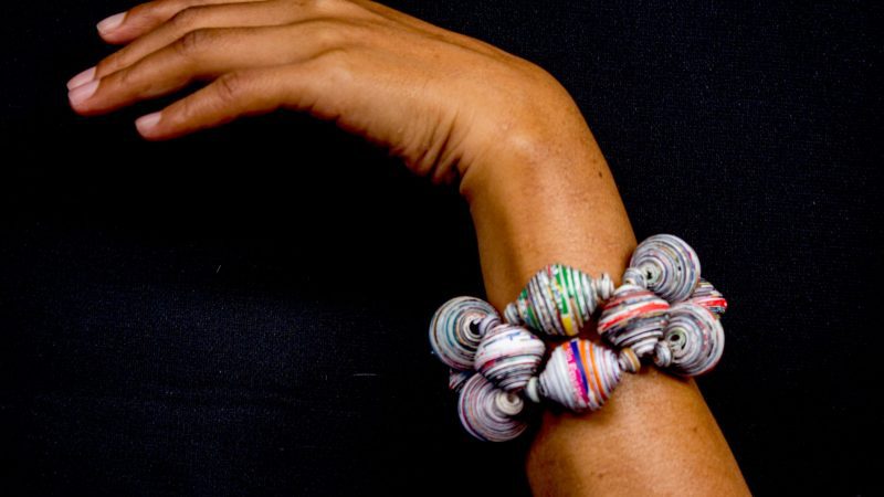 bracelet made with paper beads