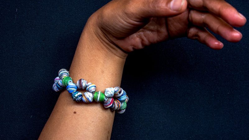 bracelet made with paper beads