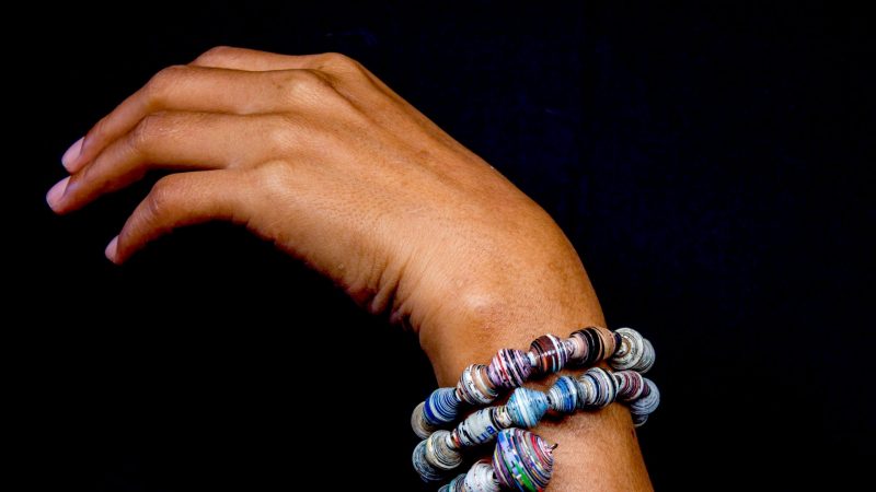 bracelet made with paper beads