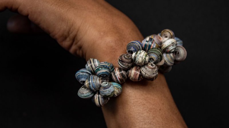 bracelet made with paper beads